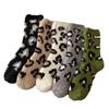 5/10 Pairs Comfortable Casual Coral Velvet Socks for Women Thickened Mid Calf Socks Cute Cow Spot Fleece Lined Floor Socks Home Warm Sleep Socks