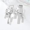 Elegant Exaggerated Ear Studs Zinc Zinc Alloy Square Tassels Eardrops Big Golden Dangle Earrings  Girls