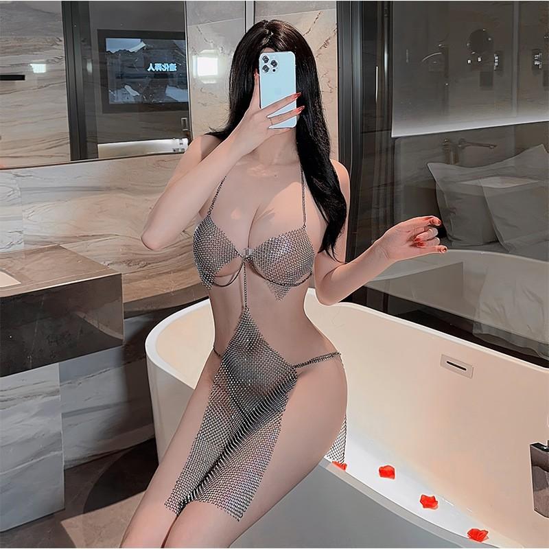 Sexy Underwear Set Fishnet Hot Erotic Underwear Mini Dress Porno Women Lingerie Mesh Bodysuits Sexy Costumes Beach Dress