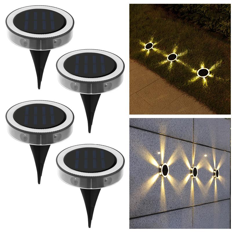4Pack Solar Night Light, Waterproof Outdoors Underground Lamp,360° LED Floor Lights for Garden,Yard,Lawn,Balcony Decor