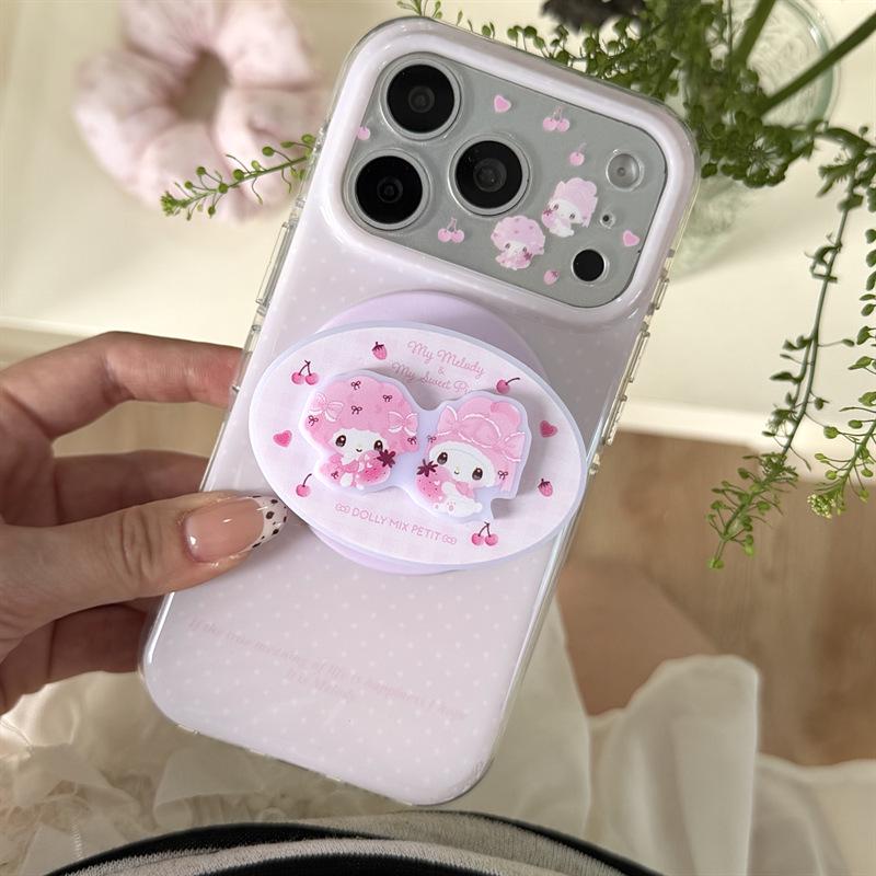 Pink Polka Dot Strawberry Magnetic Phone Case for Small Animals, Compatible with iPhone 17/16 Pro Max/15 Pro
