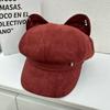 Cute cartoon ears octagonal hat children autumn fashion show face little painter hat sweet versatile newsboy hat