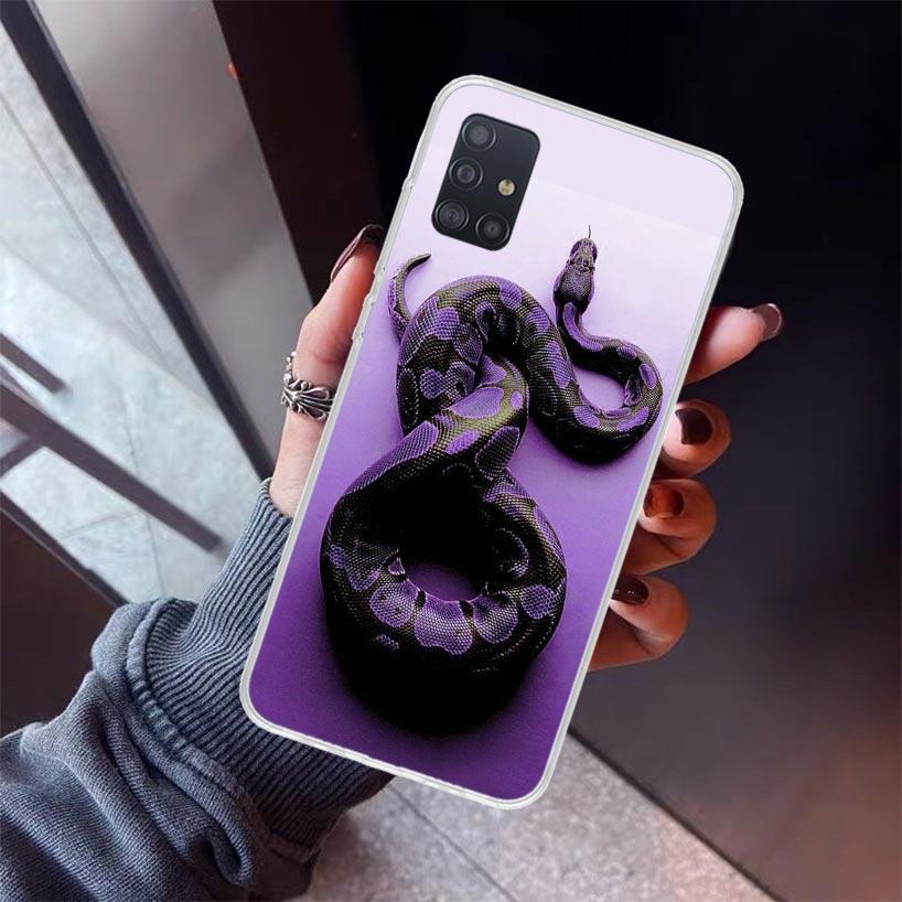Animal Leather Snake Scales Phone Case For Samsung Galaxy A52 A51 A50S A32 A22 A12 A02S A72 A71 A31 A70 A30S Note 20 Ultra 10 Pl