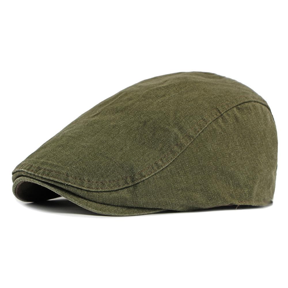Cotton Cap Men's Forward Cap Solid Color Beret British Retro Front and Reverse Cap