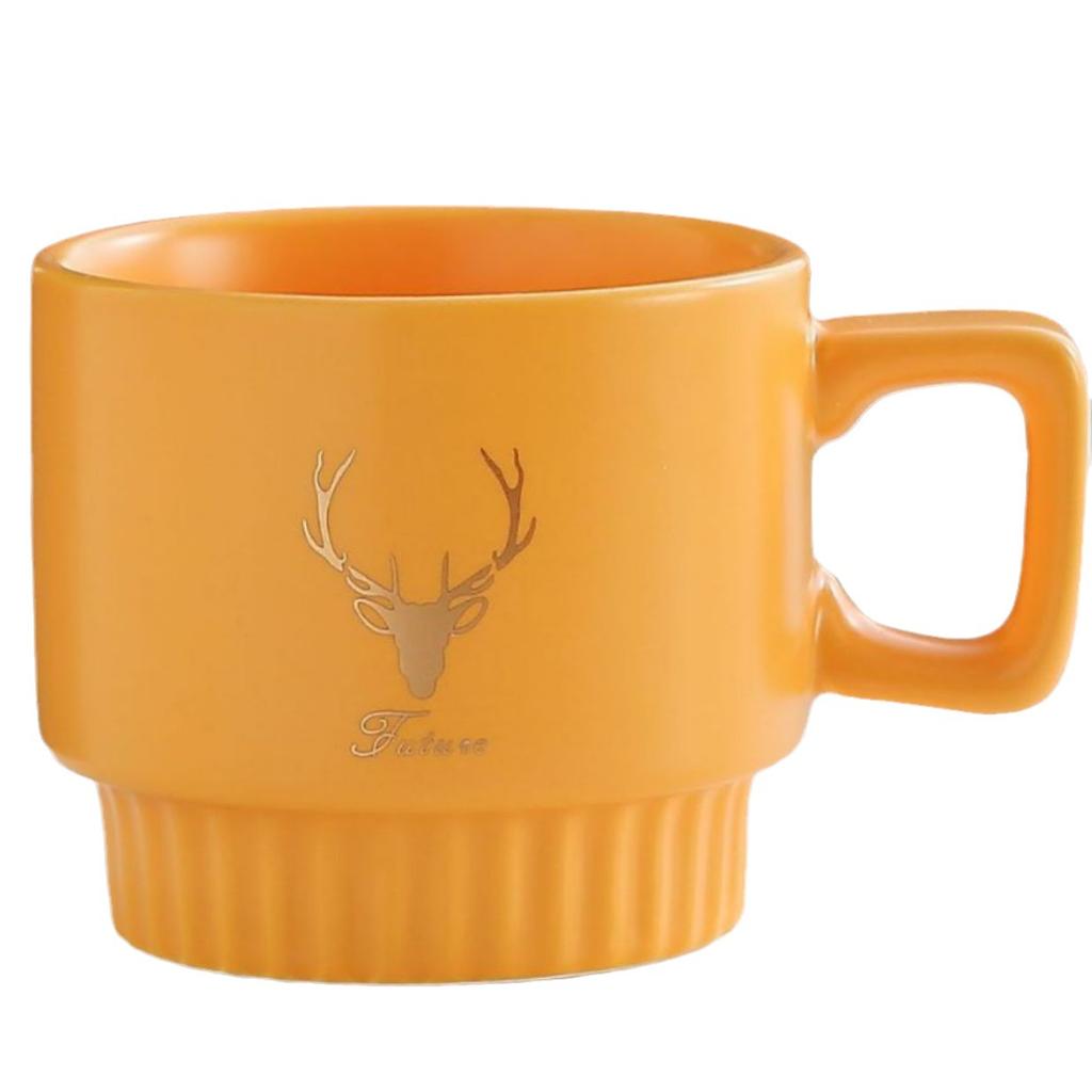 Golden Deer Stacked Cups  High Value Ceramic Cups  Creative Mugs Household Water Cups  Coffee Cups  Gift Cups