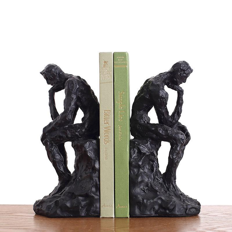 Современное искусство, абстрактный мыслитель, подставка для книг, книжная полка, письменный стол, декоративное украшение из смолы ручной работы