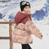 Children's Winter Down Cotton Jacket Middle and Large Children Thickened Winter Tie-dye Jacket