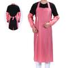 Waterproof Oil-Proof TPU Bib Apron with Sleeves Oil Resistant Chef Apron Food-Grade Plastic Apron for Seafood Processing Kitchen Food Factory