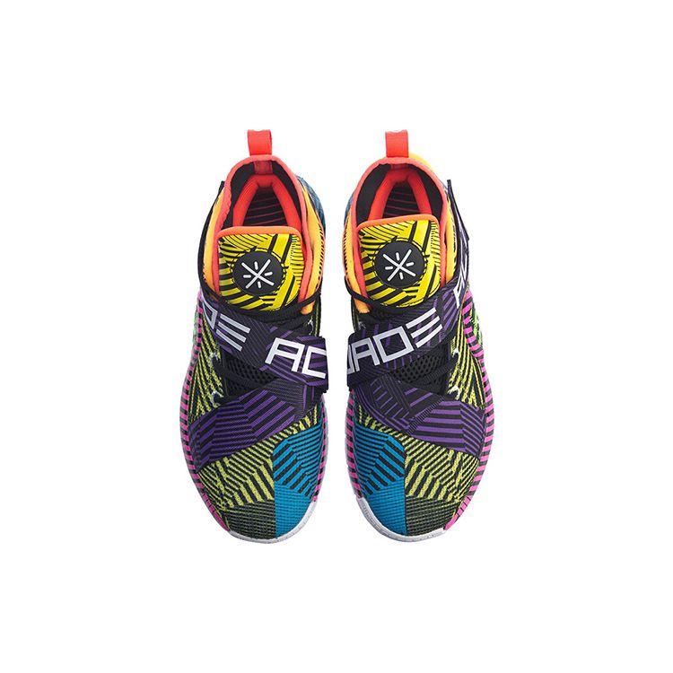 Li Ning All City 7 Shock Absorbing Non-Slip Wear-Resistant Mid-Top Basketball Shoes Men Basketball Shoes Yellow Blue ABAP099-1
