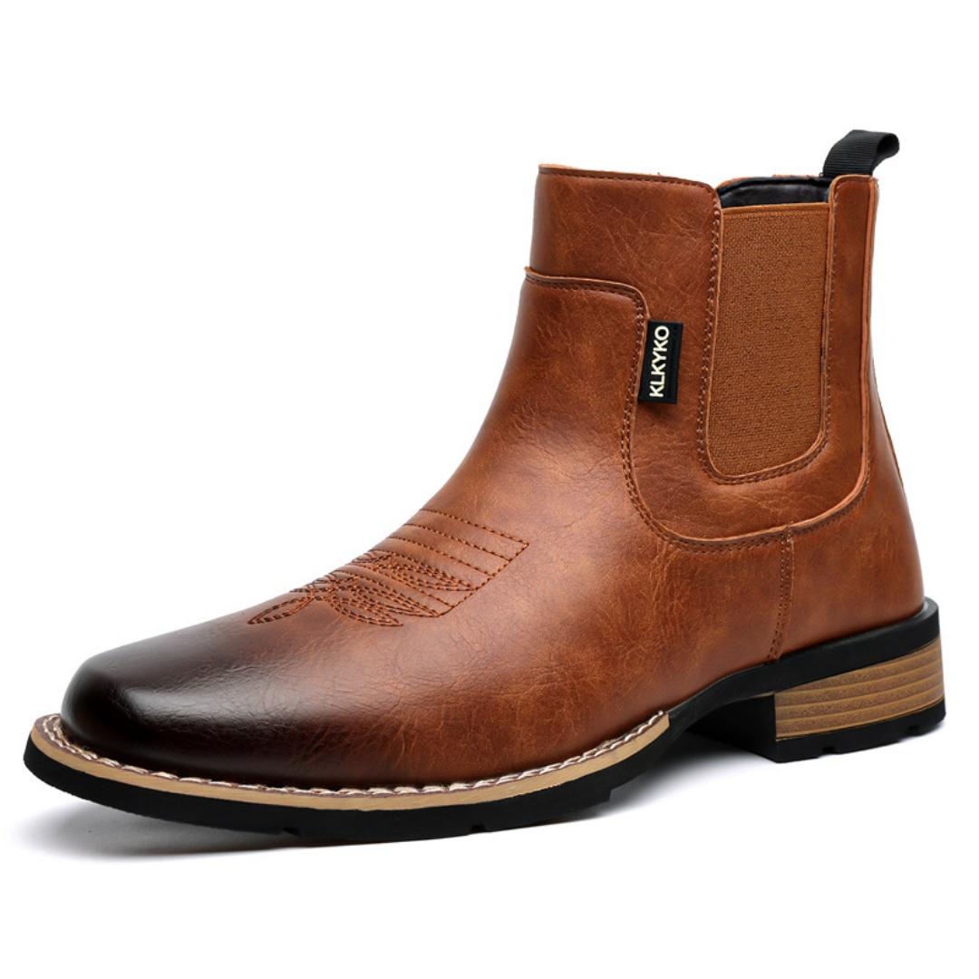 Men`s Retro Sleeveless Leather Boots British