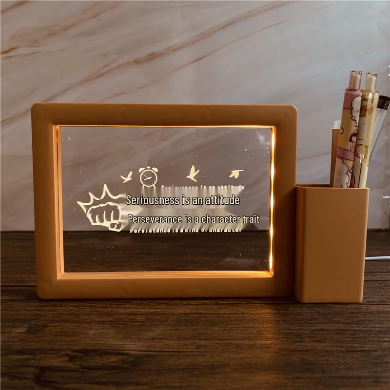 3D Photo Frame Pen Holder Night Light – Creative Graduation or Birthday Gift for Teachers and Classmates