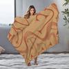 Fleece Blanket with Abstract Swirls Gray and Brown Cozy Throw Soft Warm Bed Blanket Sofa Cover Gift