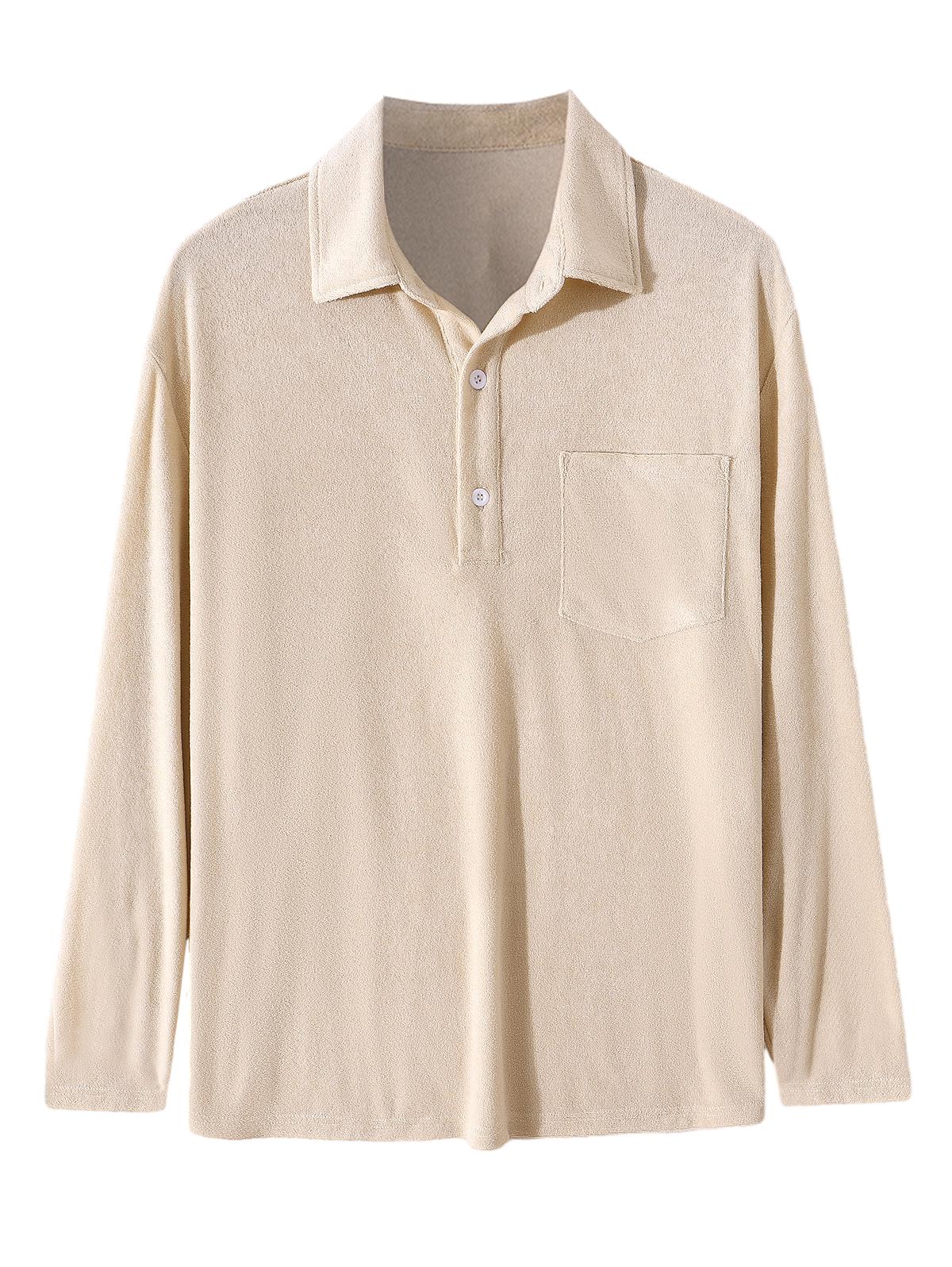 

Мужская толстовка ZAFUL с воротником-полупальто из махровой ткани с текстурированным передним карманом и длинными рукавами XXL света кофе