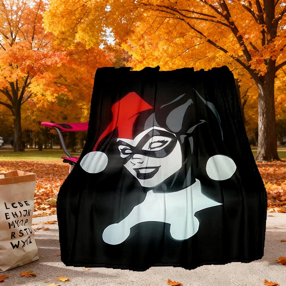 1pc Harley Quinn Outdoor Blanket - Throw Blanket, Soft , Flannel Blankets, Living Room, Travel, Camping c1209068