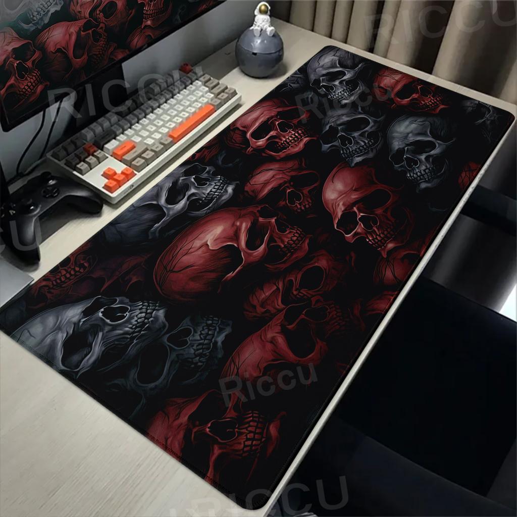 Black White Skull Gaming Mouse Pad Large Mousepad XXL Table Mat Anti-slip Keyboard Accessories Office Laptop Desk Mats Gamer Rug