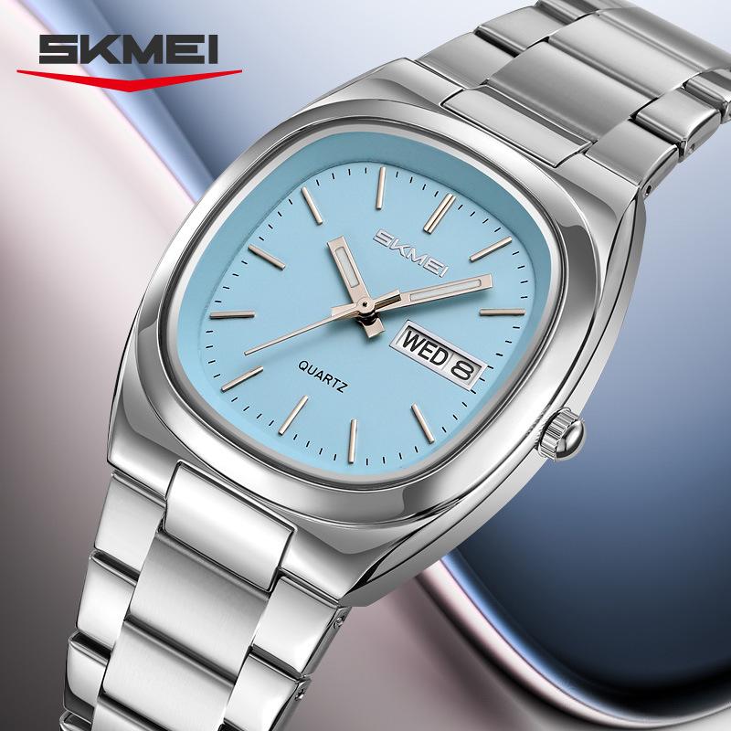 SKMEI Elegant Women Wristwatch Waterproof Luminous Calendar Ladies Watch Square Stainless Steel Quartz Women's Watches