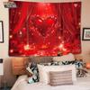 1pc Romantic Valentine's Day Red Love Print Tapestry Living Room Wall Decoration Background Cloth Machine Washable Space Pendant