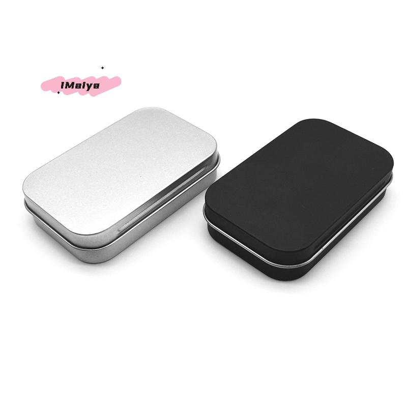 M-Metal Rectangular Empty Mini Tin Box Tinplate Push Candy Pill Cases Bins Jar Hinged Containers Tin Small Organizer Storage Box