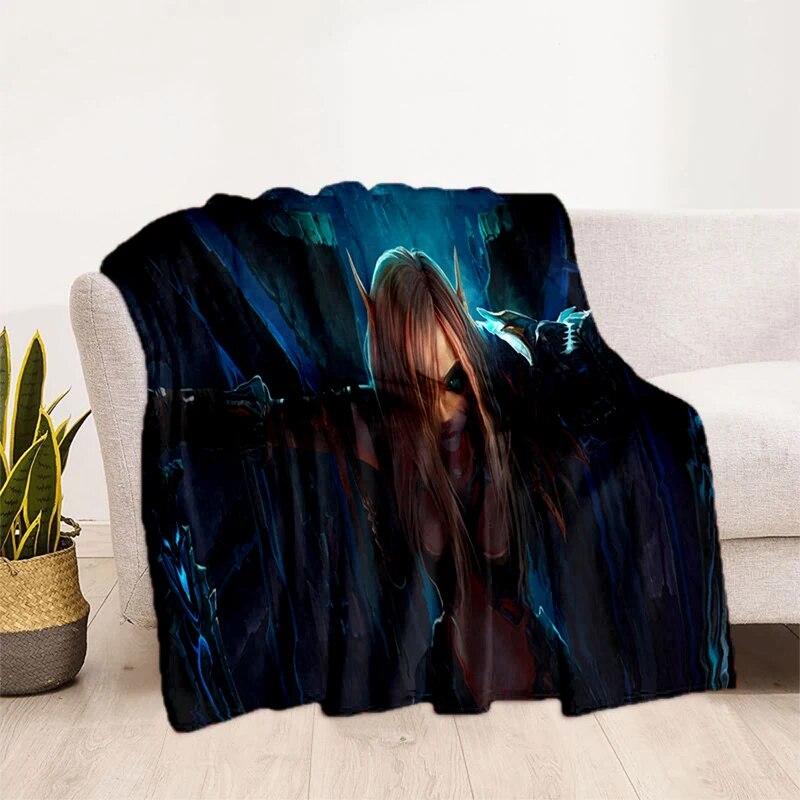 World of Warcraft Pattern Oversized Manta Sofa Bed Cover Soft and Hairy Blanket Plaid Soft Warm Flannel Throw Blankets Fans Gift