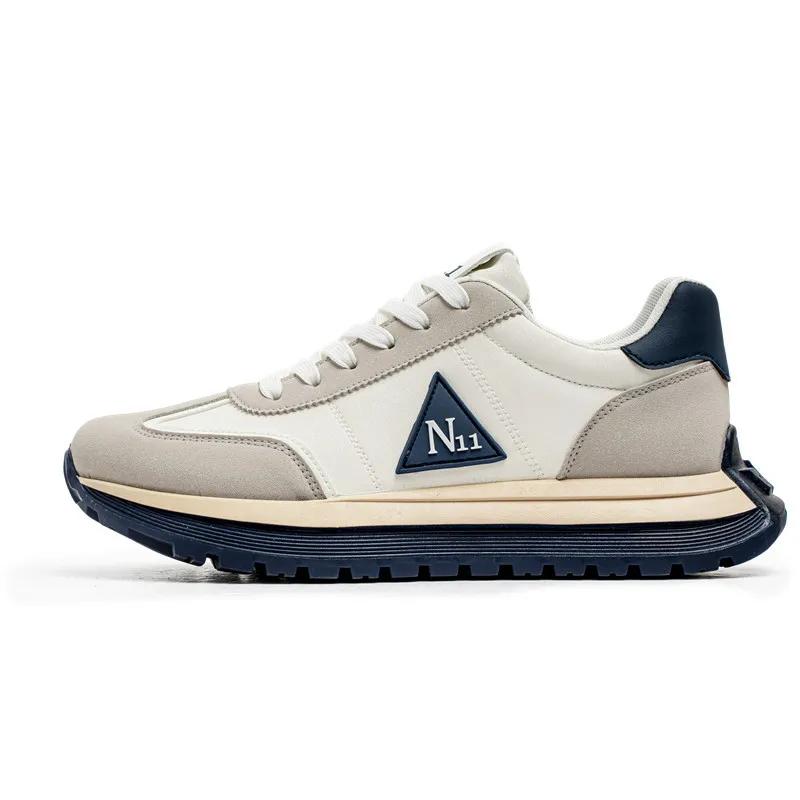 

Fashion Spring New Men Casual Sports Shoes Versatile Leather Surface Thick Sole and Versatile Men Shoes Outdoors Comfortable Sneakers 44