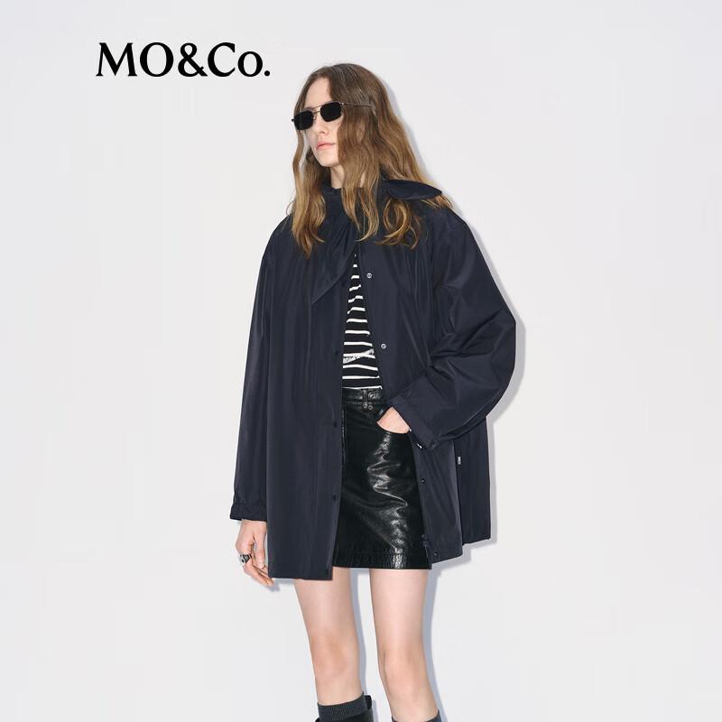 MO&Co. Women's Solid Hooded Loose Fit Jacket