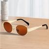 UV Protective Sunglasses for Adult Man Women Metal Oval Frame Sunglasses Sun Protections Sun Glasses Camping Sunglasses