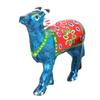 Paper Mache Showpiece Cow for Home Decoration (Sky Blue, Set of 3)