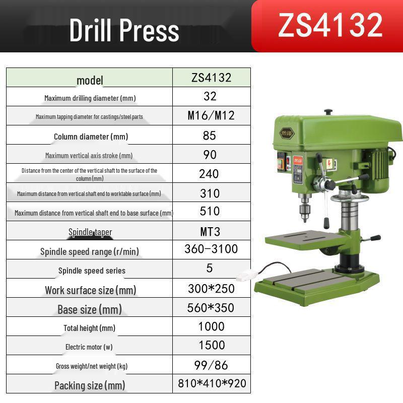 High-Power Industrial Grade Benchtop Drill Press with Integrated Drill and Tap for Precision Small Drilling and Punching