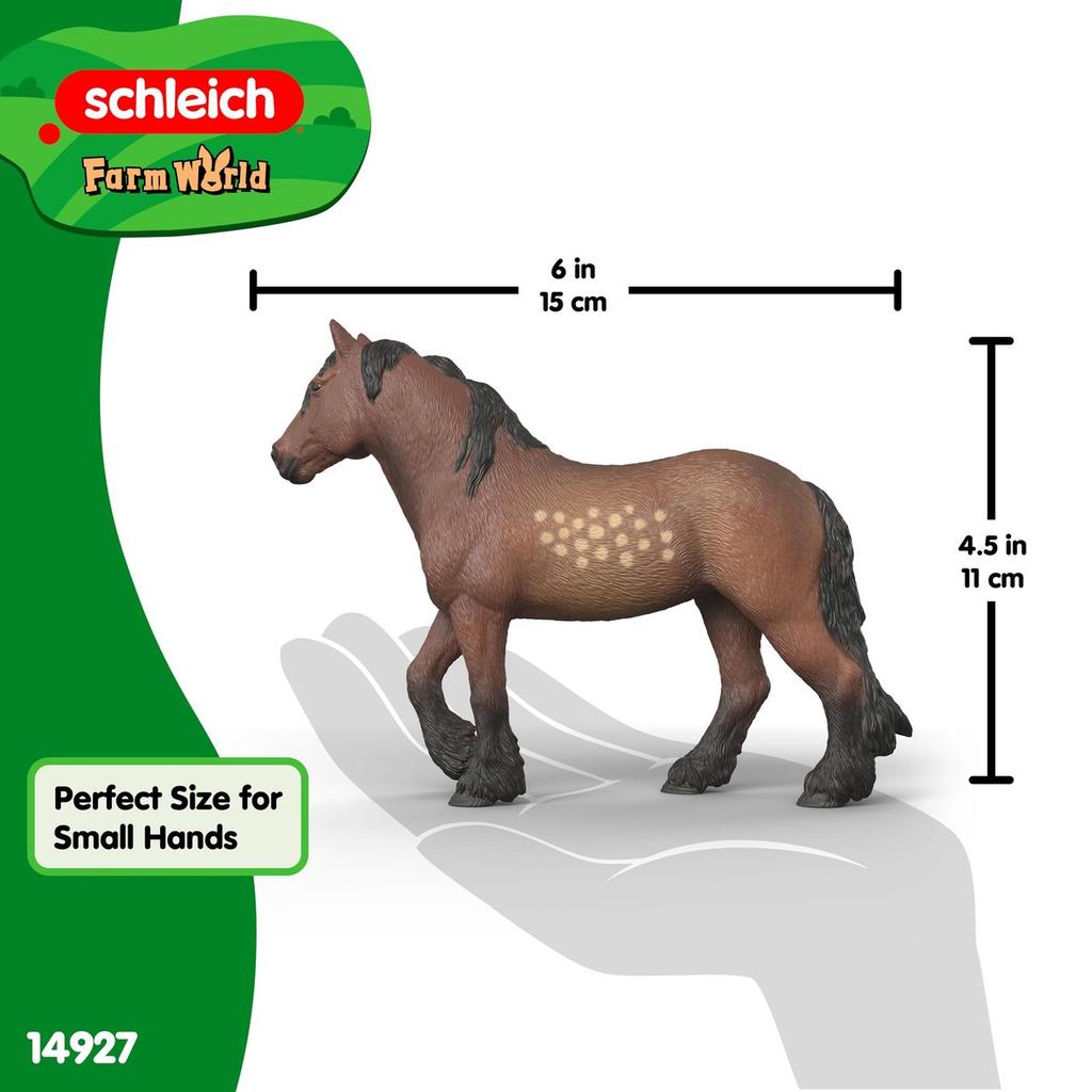 SCHLEICH Farm World North Swedish Horse Mare Toy Figure 14927 | Realistic Farm Animal Toy for Kids Aged 3 and Up