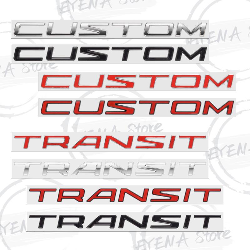 DUSP4 For Ford Transit Custom Tourneo MK7 MK8 Tuning Logo Lettering Metal Badge Stickers Car Rear Trunk Body Emblem Auto Accessories