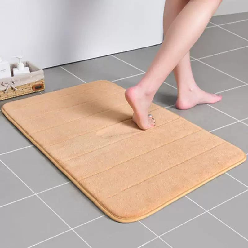 Thickened Coral Velvet Slow Rebound Memory Absorbent Floor Mat Bathroom Bedroom Non-Slip Foot Mat Kitchen Door Mat Carpet Home Use
