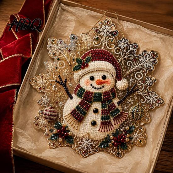 Decorative Crafts for Fireplace Christmas Faux Pearl Art Hanging Ornament Kit DIY Beads Painting Handmade Keepsake Gifts Friends Suncatcher,