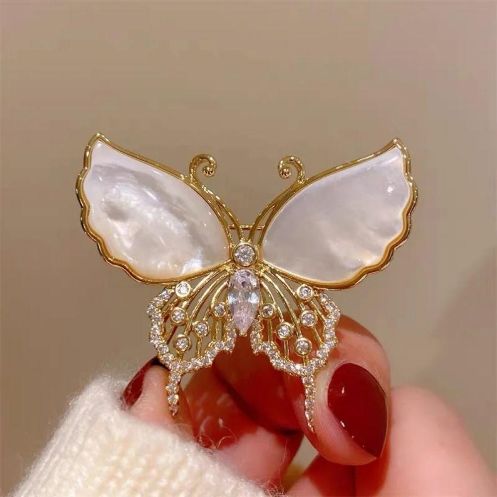 Exquisite Women Lapel Pins Retro Style Safety Pins French Butterfly Brooches  Wedding