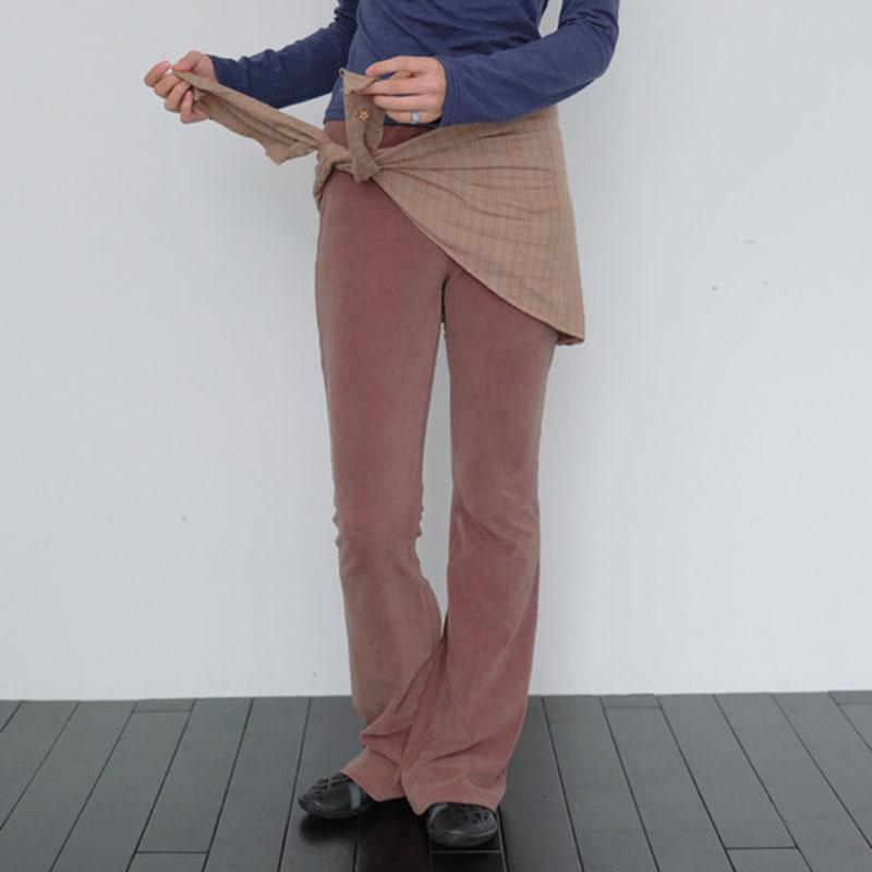 

muwm Flare Banding Pants & Modular Shawl (Brown) Brown