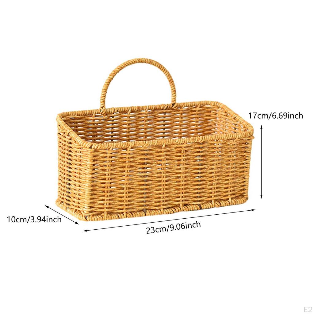 Woven Hanging Basket, Wall Mounted Storage Organizer, Fruit Basket Weaving for