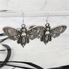 Goth Gothic Death Skull Moth Chain Earrings for Men Women Pendant Choker Earrings Vintage Punk Jewelry New Fashion
