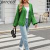 BITCED Relaxed-Fit Oversized Cardigan Autumn/Winter Long-Sleeved V-Neck Cable-Knit Sweater