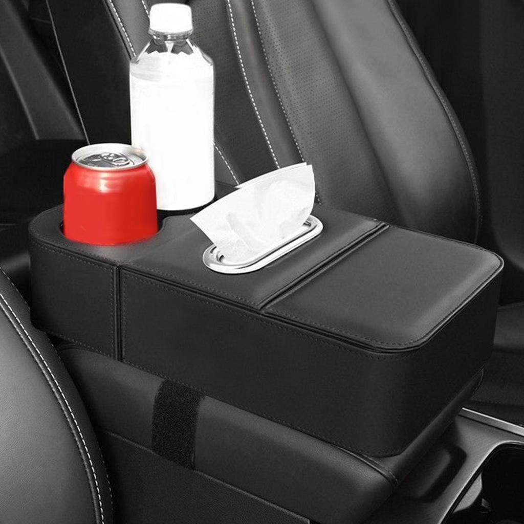 Car Console Organizers And Storage Large Cup Holder Tissue Dispenser Car Center Console Cup Holder For Water Bottle Key