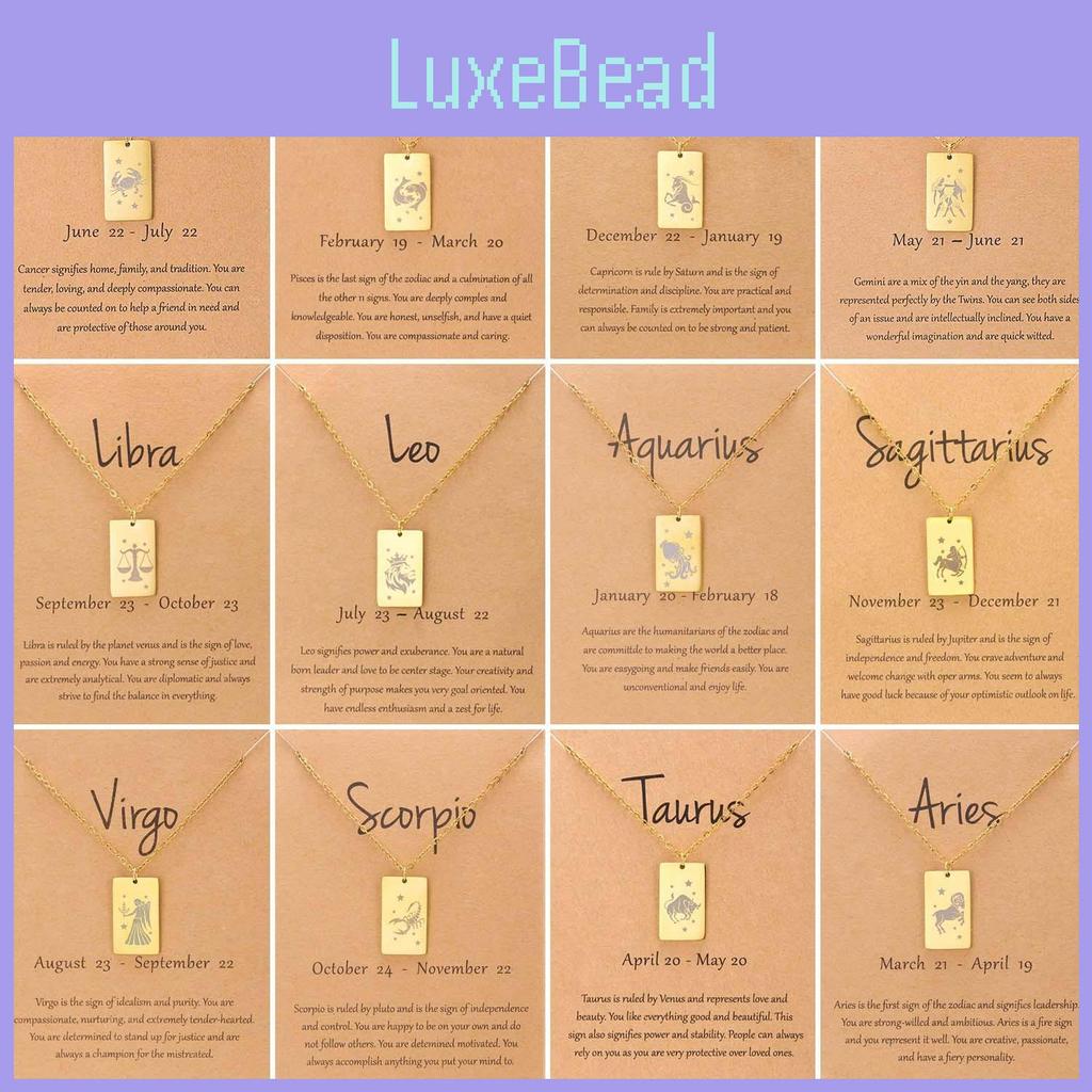 Zodiac Constellation Necklace For Women Men Titanium Steel Pendant Chain For Gift