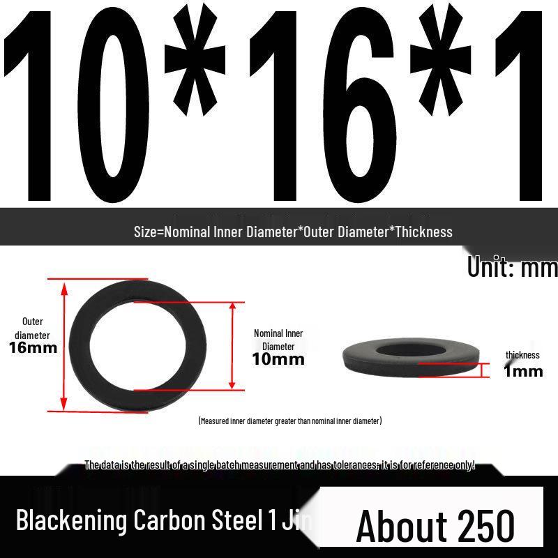 Blackened Thickened Oversized Metal Washer