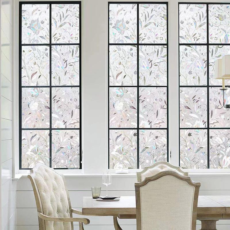 Milchige Fensterfolie Sichtschutz Statisch Haftend Glasaufkleber Anti-UV Blendfrei Dekorfolie für Zuhause Büro Badezimmer