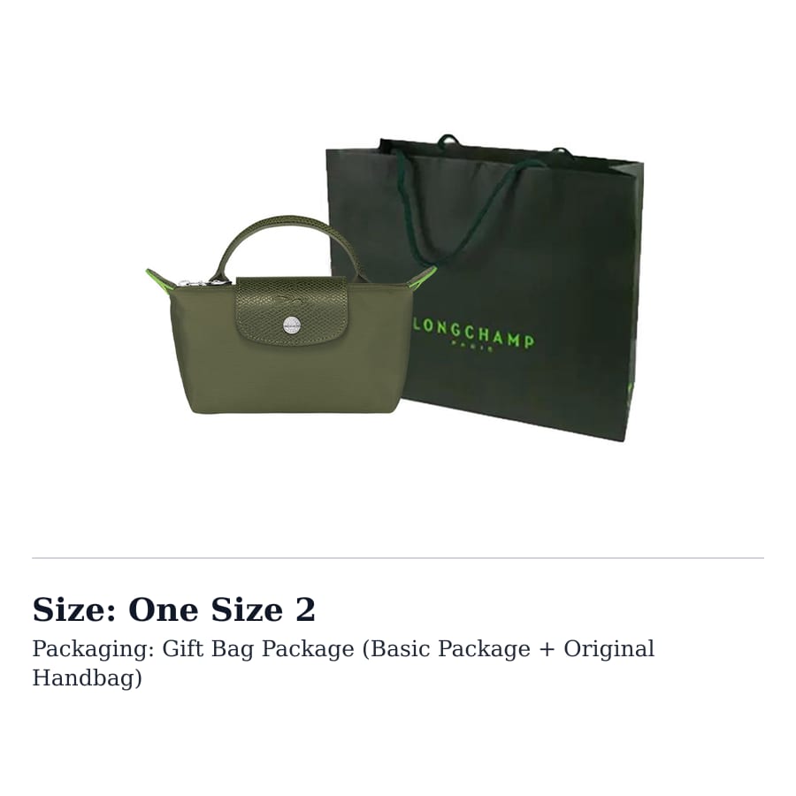 LONGCHAMP Le Pliage Green Canvas Clutch