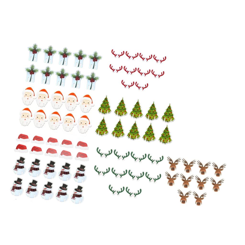 240 PCS Christmas Glass Cup Card Easy To Use Cute Pattern Xmas Party Wine Glass Decoration Card for Christmas