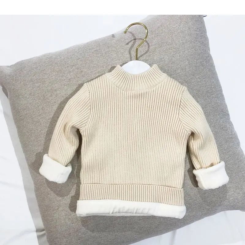 

Детская зимняя одежда Базовая рубашка Полувысокий воротник Пуловер Вязаный свитер Мужские и женские детские осенние и зимние топы Детская одежда 140