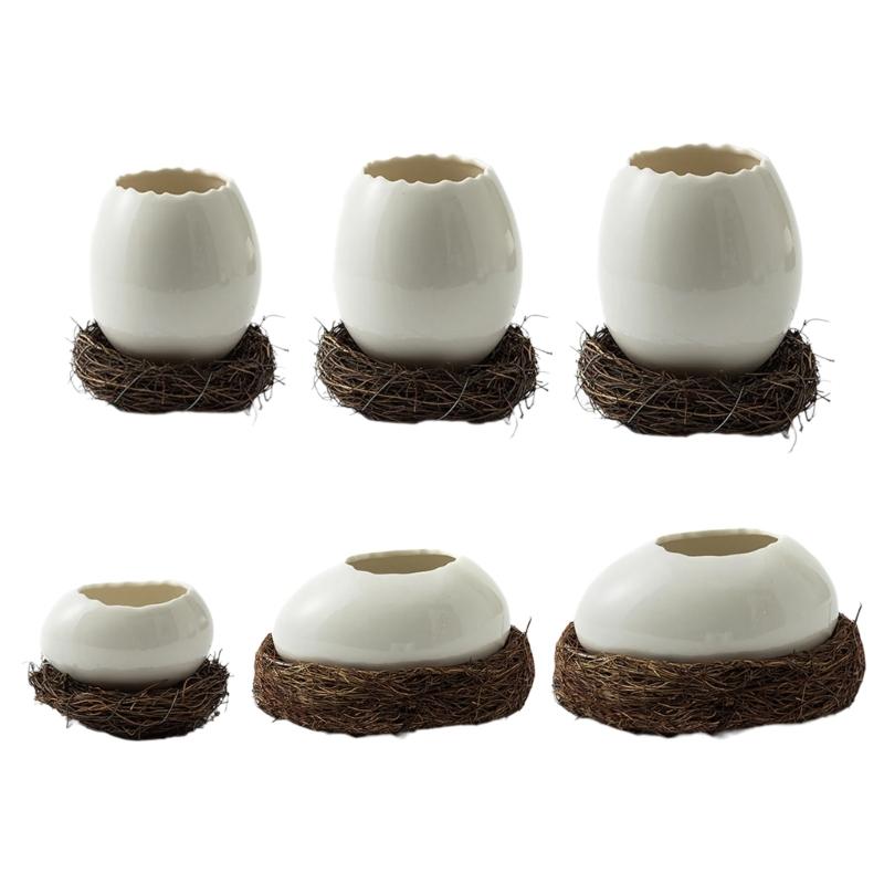 Bird Eggshell Serving Bowl Glossy Ceramic Decoration Bowl for Salad Fruit Display and Home Table Styling Use