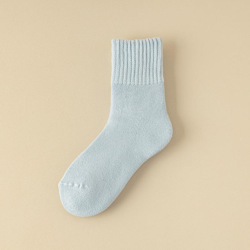 

Женские утолщенные послеродовые носки на осень и зиму, махровые носки для пола, флисовые носки-петли до середины икры и зимние флисовые носки для сна 1 pair синий