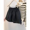 Apricot PU Leather High-Waist Wide-Leg Shorts for Autumn/Winter 2023 - Women's Fashion