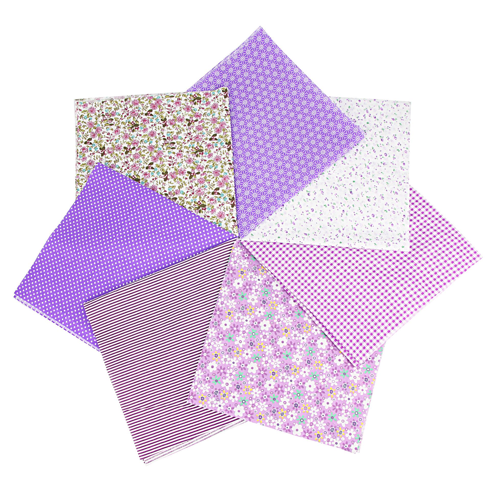 

7-колірний набір печворк: Бавовна, квітка, шотландка, горошок, тканина ручної роботи своїми руками.