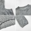 Off-the-shoulder Knitwear Loose Round Neck Pullover Long Sleeve Thin Hollow Out Top Spring Autumn Lazy Style