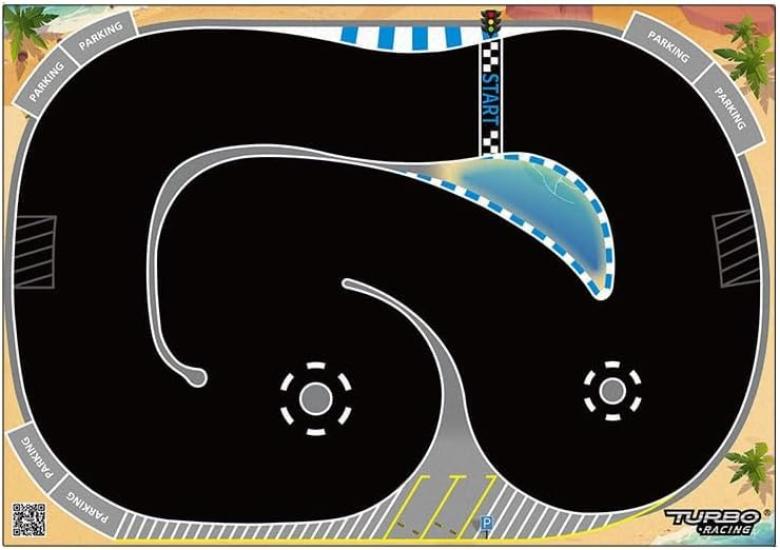 [Official Japanese Product] Hi-Tec Turbo Racing RC Drift Car Truck, 60x93cm, Genuine Turbo Racing Circuit Race Track, Race Mat, Optional Parts, 176